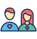 Couple Isolated Vector Icon that can be easily modified or edit Couple Isolated Vector Icon that can be easily modified or edit Royalty Free Stock Photo