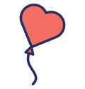 Hear Heart balloon Isolated Vector Icon that can be easily modit balloon Isolated Vector Icon that can be easily modified or edit Royalty Free Stock Photo