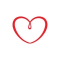 Cute love heart icon symbol or logo concept