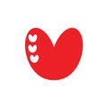Cute artistic love heart illustration logo concept