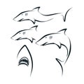 Shark silhouette bundles logo concept