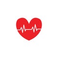Heart beat love icon illustrations Royalty Free Stock Photo