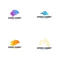 Speed rabbit logo template vector. Logo that symbolizes rabbits with speed, leaps and agility