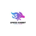 Speed rabbit logo template vector. Logo that symbolizes rabbits with speed, leaps and agility