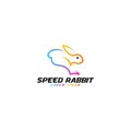 Speed rabbit logo template vector. Logo that symbolizes rabbits with speed, leaps and agility