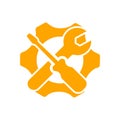 spanner, repair, wrench, industry, screwdriver, gear, settings, equipment, service, maintenance, work tool icon