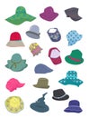 Set of summer hats