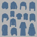 Set of women`s denim outerwear Royalty Free Stock Photo