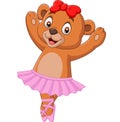 Cartoon baby bear ballet dancer