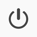 Black turn on, off icon.