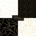 Geometric polygonal backgrounds. Golden gradient patterns and splashes.