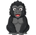 Cartoon baby gorilla on white background