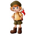 Boy explorer with scout uniform Royalty Free Stock Photo