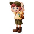Boy explorer with scout uniform Royalty Free Stock Photo