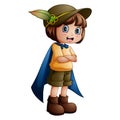 Girl explorer with scout uniform Royalty Free Stock Photo
