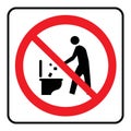 Do not litter in to toilet icon