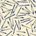 Seamless vector pattern with sketched paint brushes