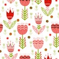 Seamless surface folk flower pattern Royalty Free Stock Photo