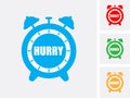 Hurry alarm clock icon set