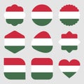 flags hungary europe illustration vector eps