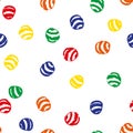 Seamless vector polka dot pattern with colorful marbles