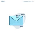 Email icon, Inbox icon, Contact us, Write to us, Receive message, email marketing, Editable stroke