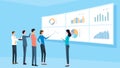 Flat illustrations business analytic team meeting and finance project training