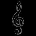 Treble clef icon, music note, vector illustration Royalty Free Stock Photo