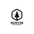 Hunter logo design with using head arrow vector template icon