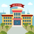 School building banner or poster design Royalty Free Stock Photo