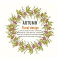 Autumn floral greenery poster, card design Royalty Free Stock Photo