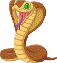 Cartoon king cobra snake on white background Royalty Free Stock Photo