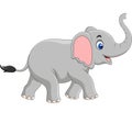 Cartoon elephant isolated on white background