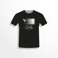 Black T-shirt with a picture of a dog. Vector illustration.