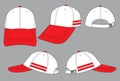 Baseball Cap Design Vector White / Red Royalty Free Stock Photo
