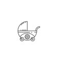 Cute baby icon set in monoline style. Line art icon Royalty Free Stock Photo