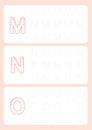 Kindergarten Tracing Letters Worksheets Alphabet trace worksheet vector