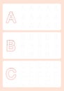 Kindergarten Tracing Letters Worksheets Alphabet trace worksheet vector