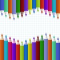 Seamless colored pencils row . Royalty Free Stock Photo