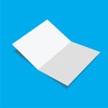 Close up of a blank folded leaflet white paper Royalty Free Stock Photo