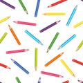 Color pencils seamless pattern. Vector illustration of school supplies Royalty Free Stock Photo