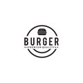 Burger restaurant logo design vector template Royalty Free Stock Photo