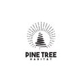 Pine tree logo design vector for logging company inspiration Royalty Free Stock Photo