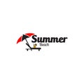 Summer beach activity logo design vector template