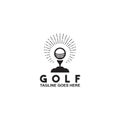 Simple modern golf logo design inspiration vector template