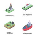 Petroleum Isometric Icons