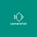 Camera-fish vector logo. Underwater photography icon