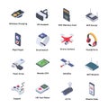 Wireless Technologies Isometric Icons Pack