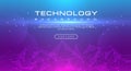 Technology banner line effects tech, pink blue background concept with light effects