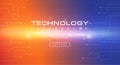 Technology banner orange blue sky background concept with light effects